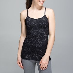 Lululemon Power Y Tank Luon Star Crushed Coal Grey Black Tank Top Size 6